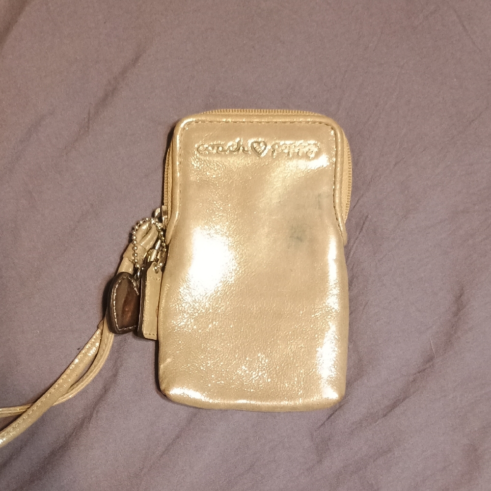 Coach Metallic Gold Wristlet